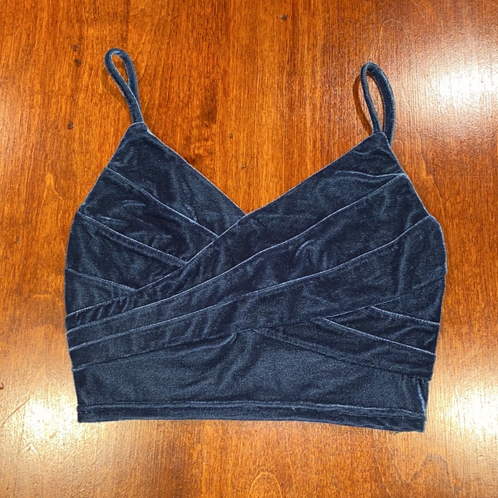 Blue Velvet Crop Top